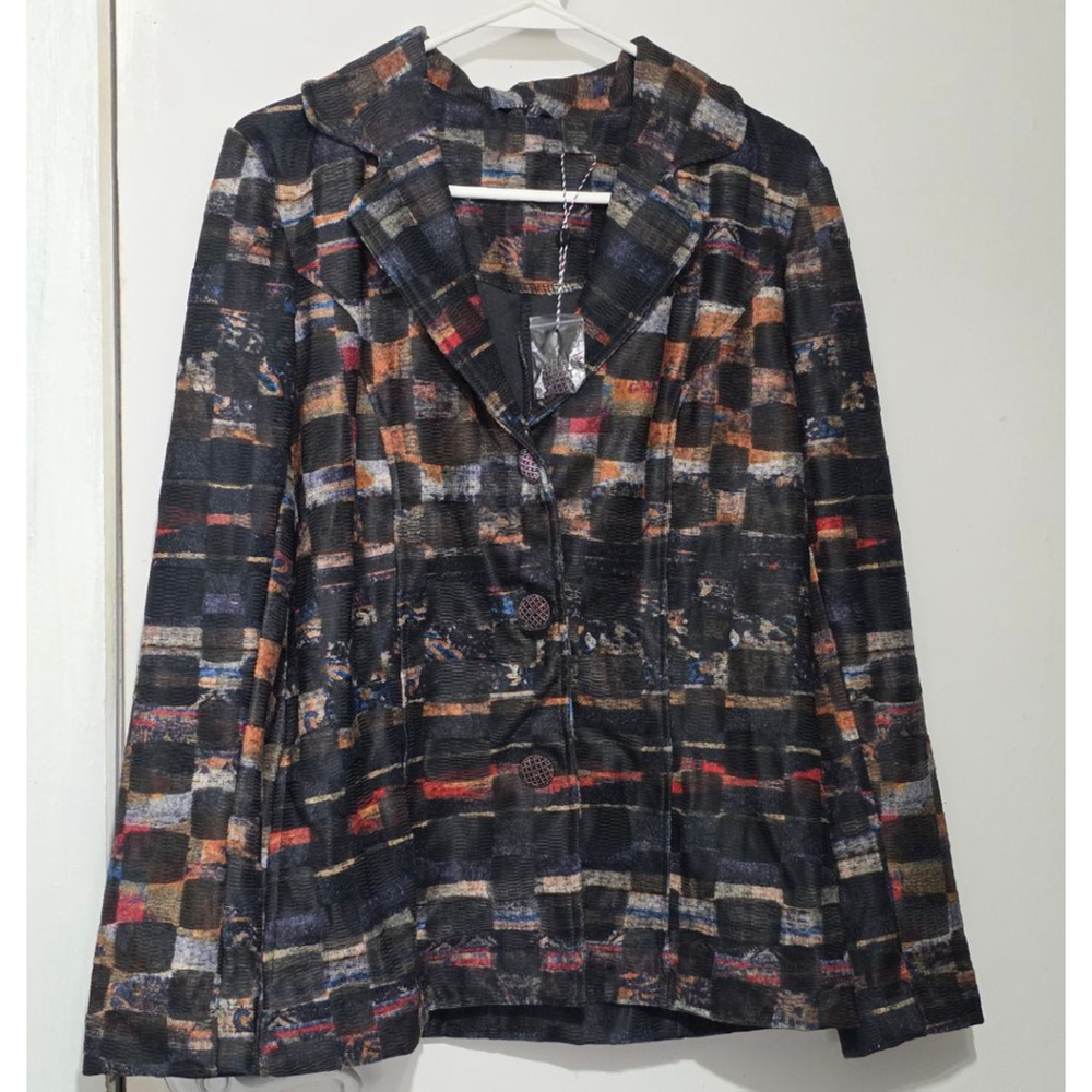 Women's KAKTUS‎ Blazer Size S Black Multi-color